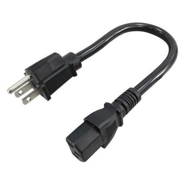 1 Foot short power plug for computer Nema-15 to IEC-C13 Brand New 10 Amp