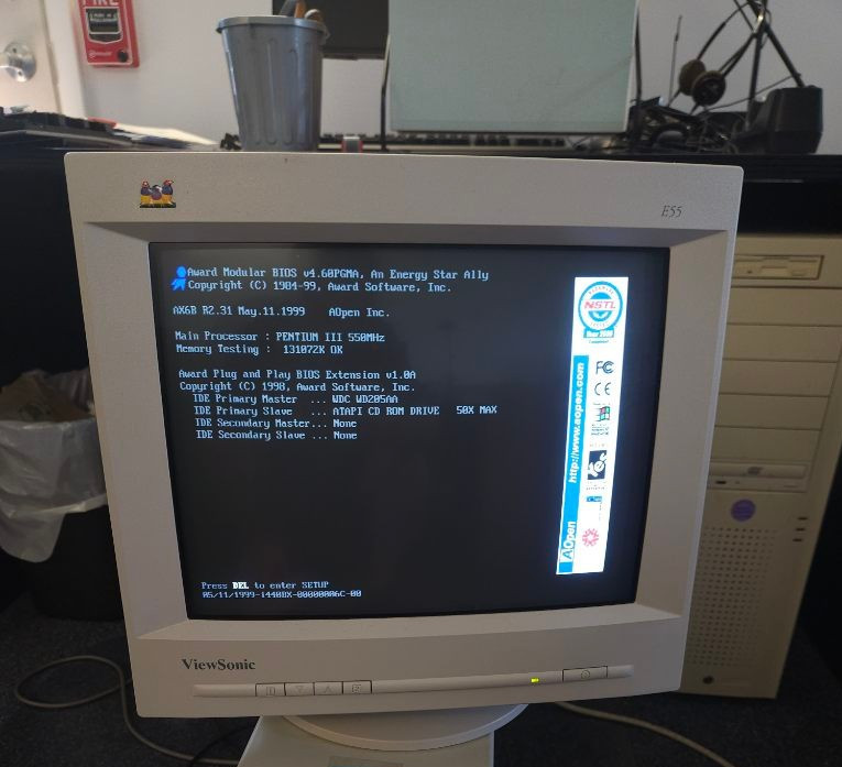 Tested Aopen AX6B, PIII 550MHZ, Sound Blaster CT3980 AWE32 PNP and more