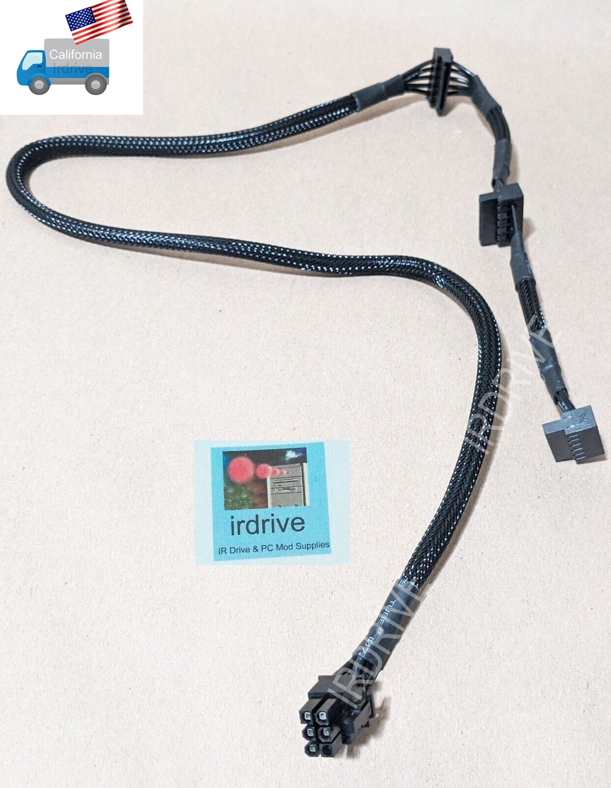 Genuine EVGA Sleeved 6Pin to 3x SATA SSD/HDD Drive PC Power Supply Modular Cable