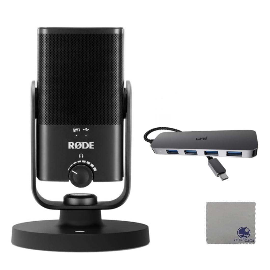 Rode NT-USB Mini USB Microphone Bundle with 4-Port Compact USB-C Hub