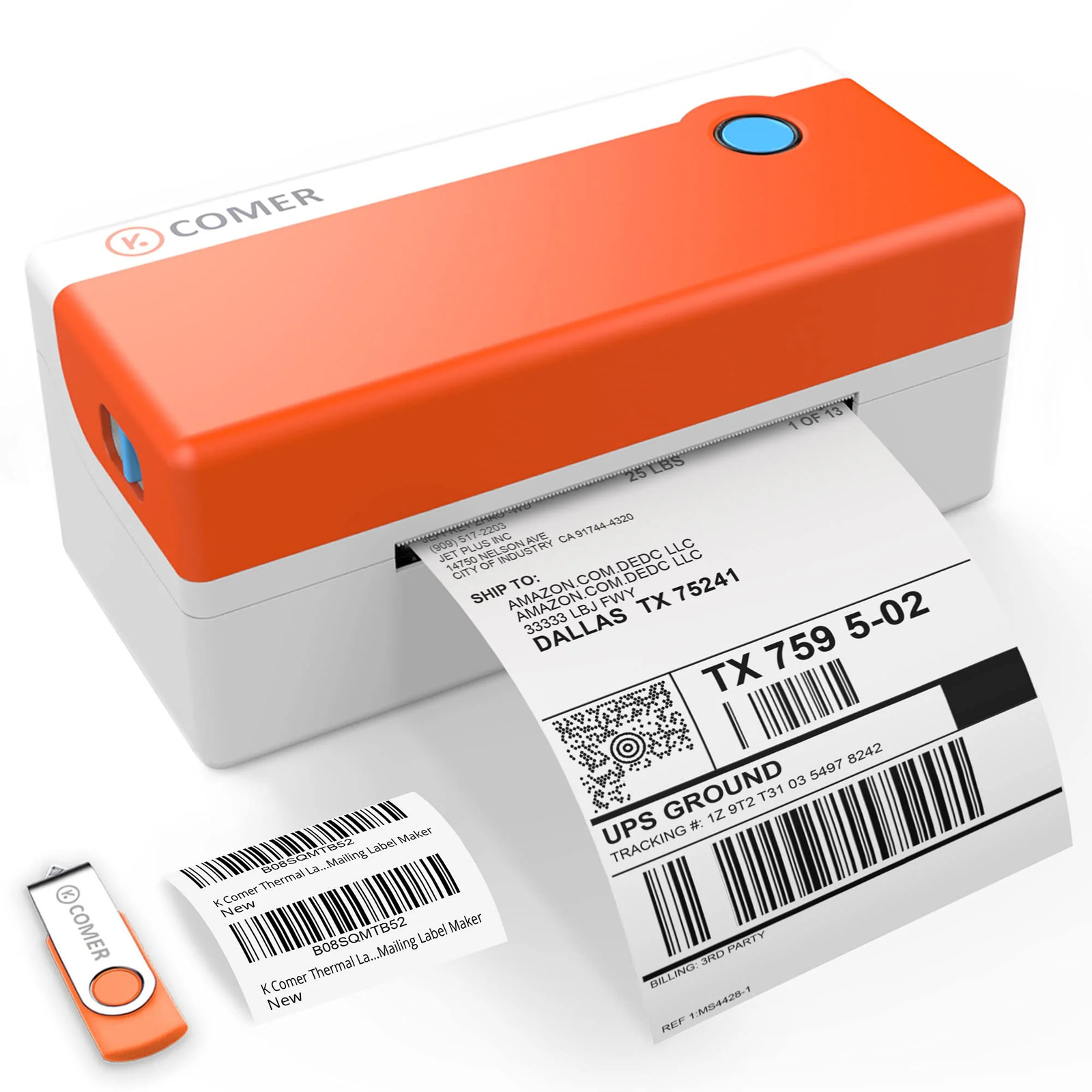 K Comer 4x6 Thermal Shipping Label Printer USB for eBay Amazon Shopify 150mm/s