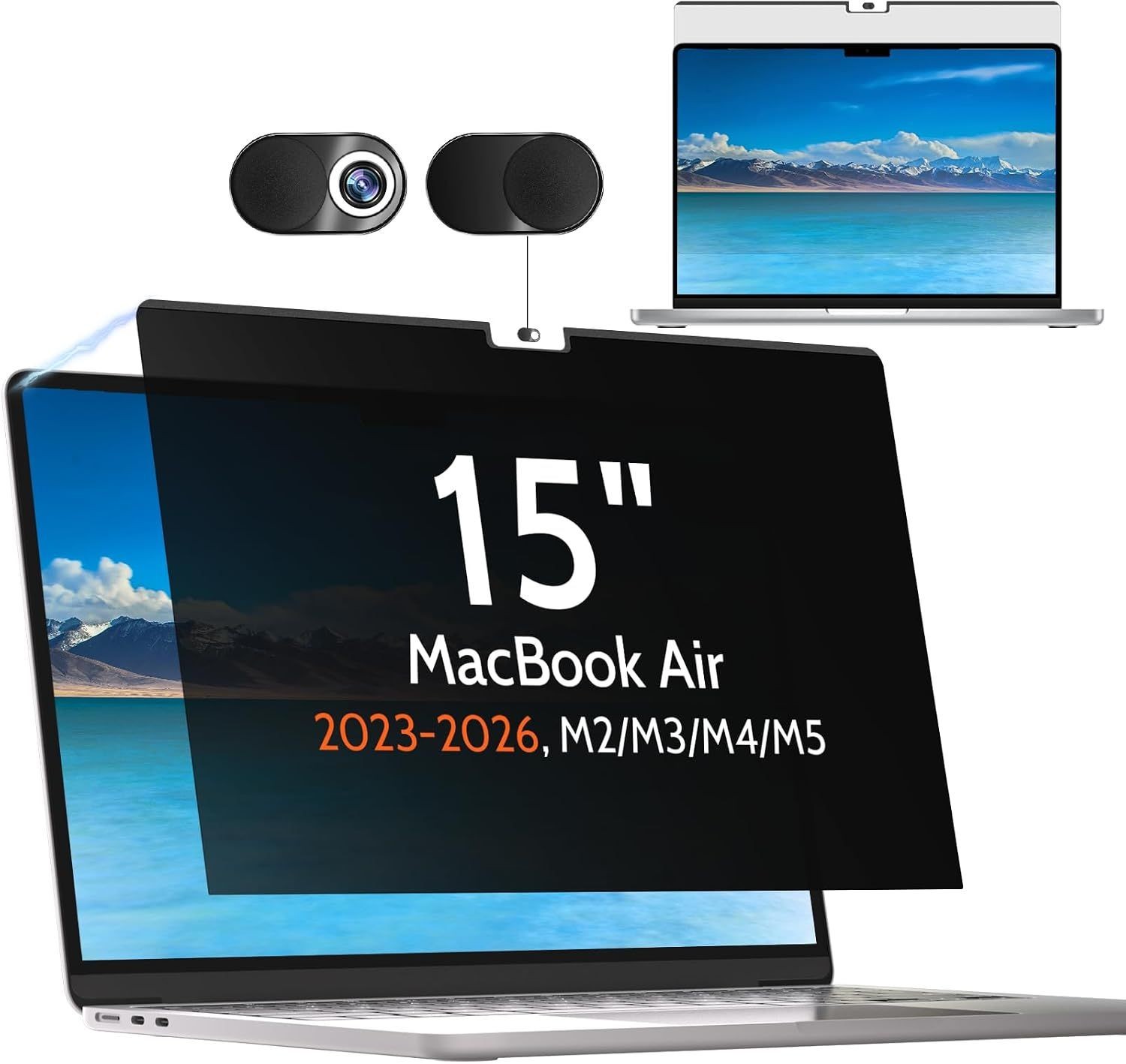 Magnetic Removable Anti Glare Privacy Screen for 15 Inch MacBook Air 2023-2026