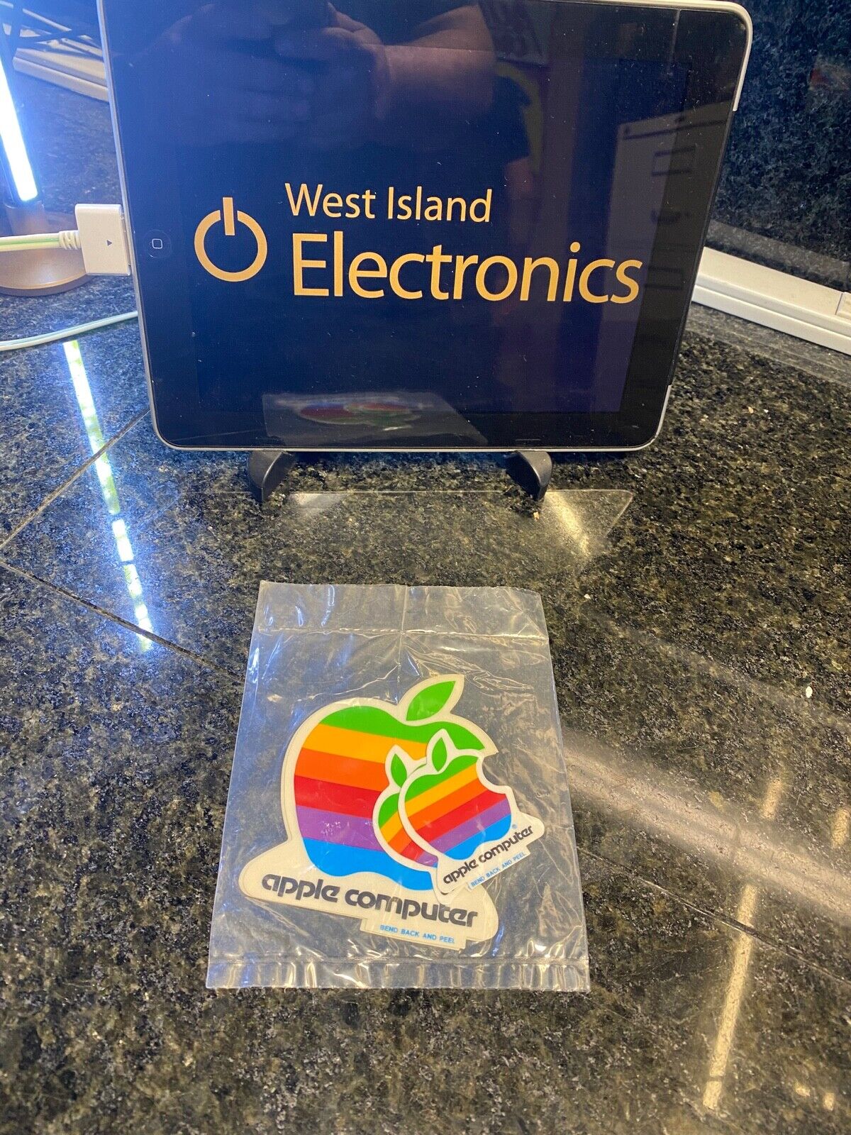 Vintage 1980s Genuine Apple Computer Decal Sticker Rainbow Logo
