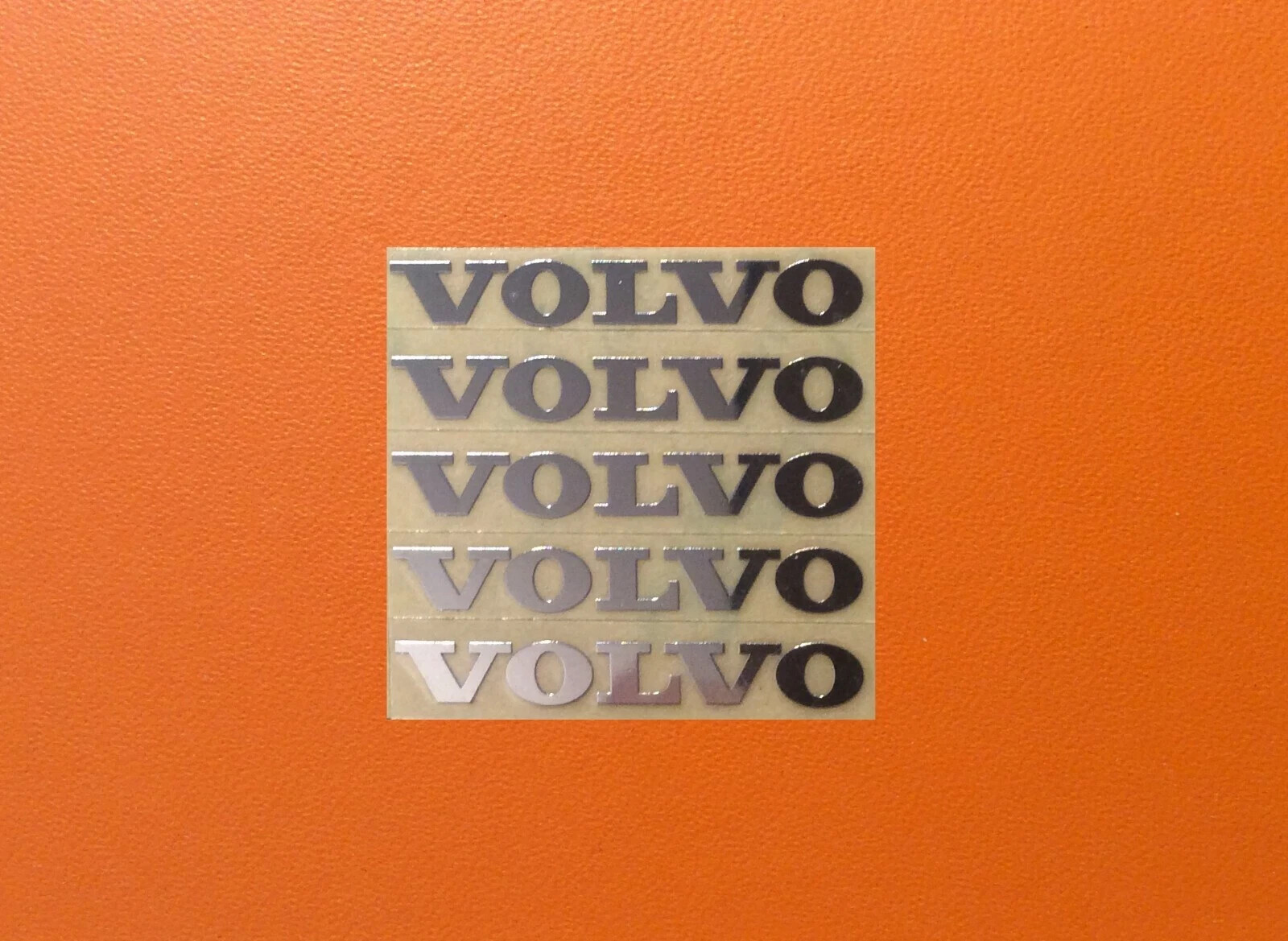 5 pcs Sticker for Volvo Logo Silver Chrome Color Decal 30mm x 4mm
