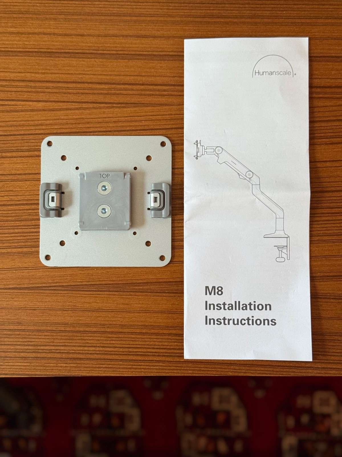 SET OF 2 - OEM Humanscale VESA Mounting Plate Mount for M2 M8 Flex - Silver Pair