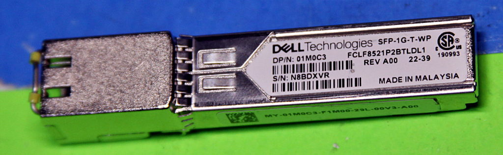 1M0C3 Dell EMC SFP-1G-T-WP 1000BASE-T SFP Copper RJ45 FCLF8521P2BTL-DL 01M0C3