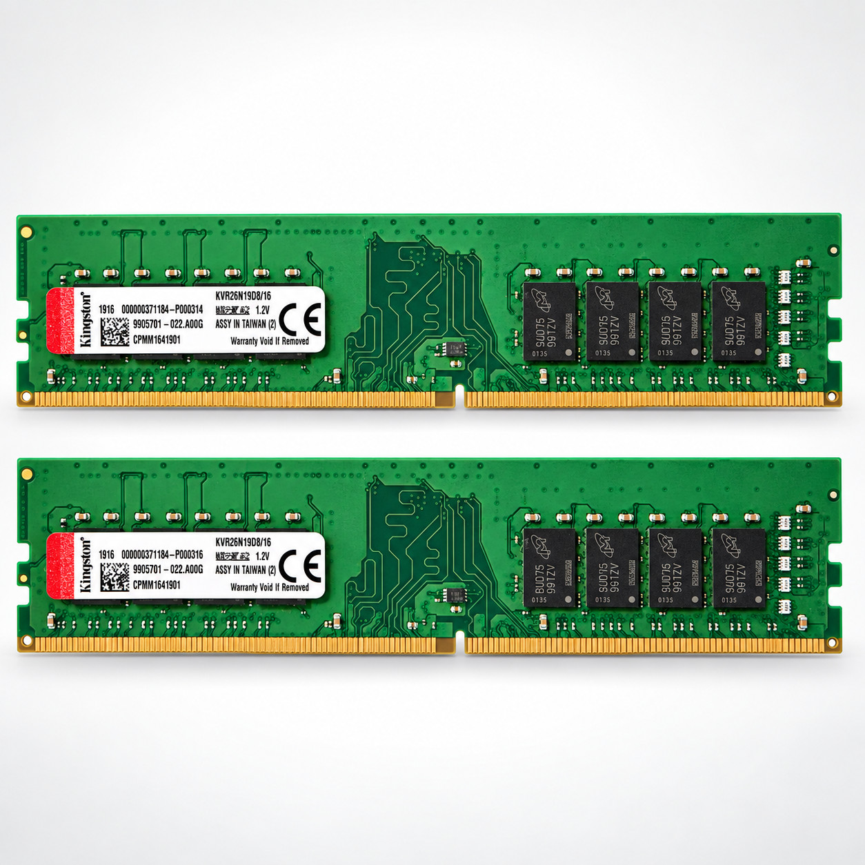 Kingston 32GB 2x16GB DDR4-2666 PC4-21300 CL19 2Rx8 UDIMM KVR26N19D8/16