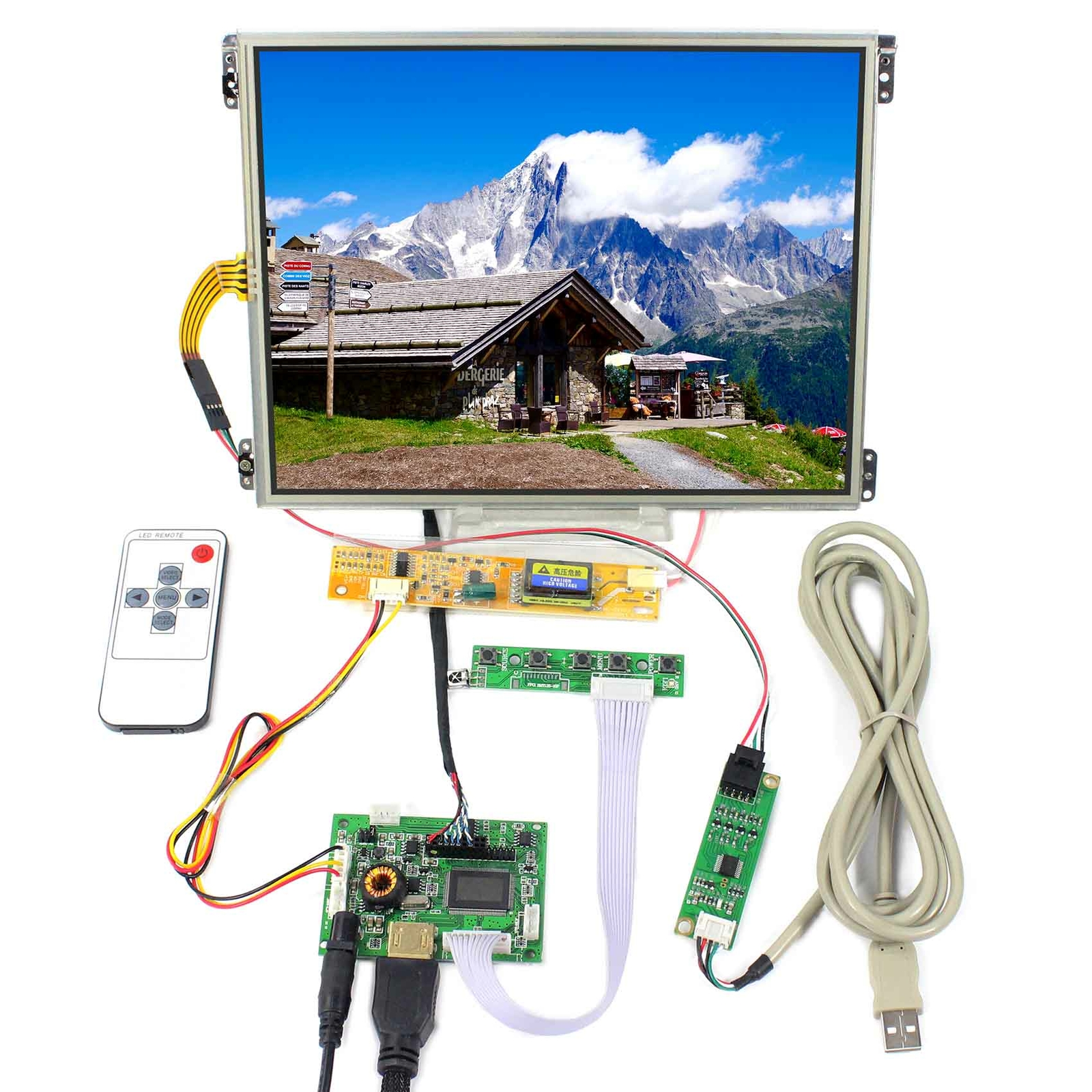 HD Audio LCD Controller Board 10.4" HT10X21 1024x768 Touch IPS LCD Panel