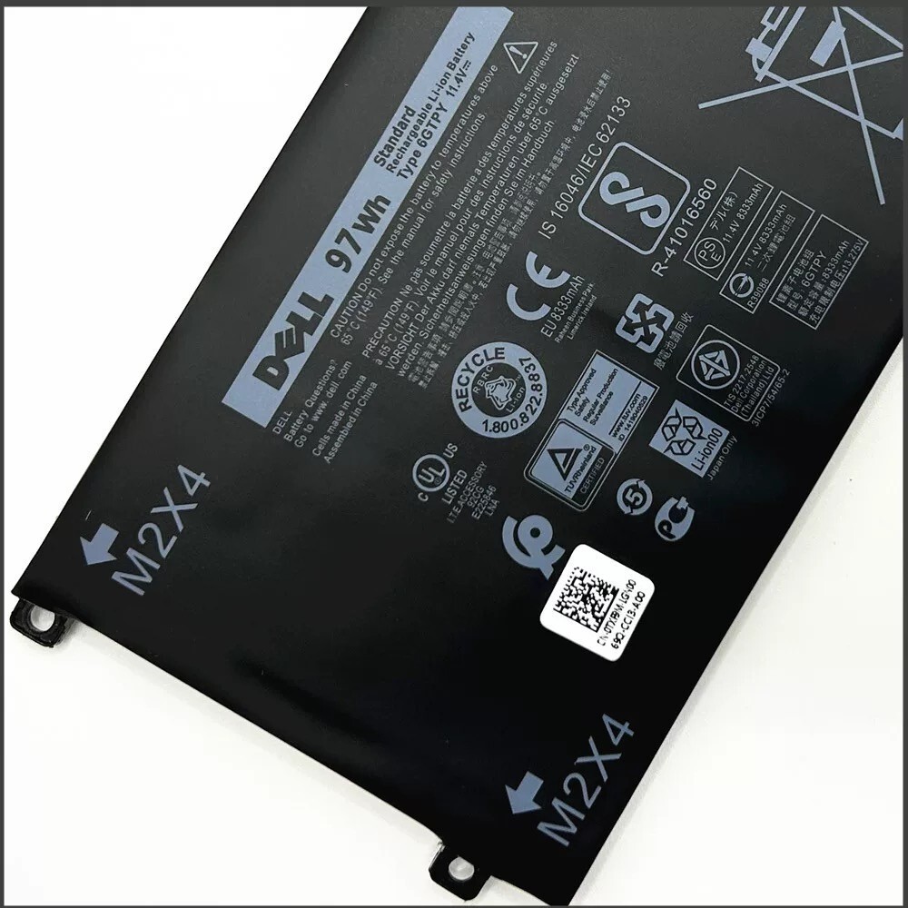 OEM 97Wh 6GTPY Battery For Dell Precision 5510 5520 5530 5540 XPS 15 9560 9570
