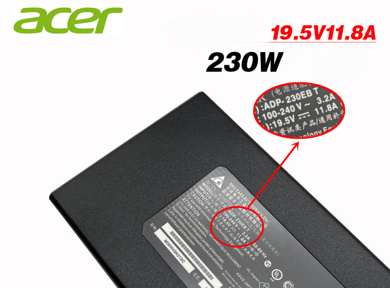 Original ACER Laptop Charger ADP-230JB D 19.5V 11.8A Adapter Power Supply