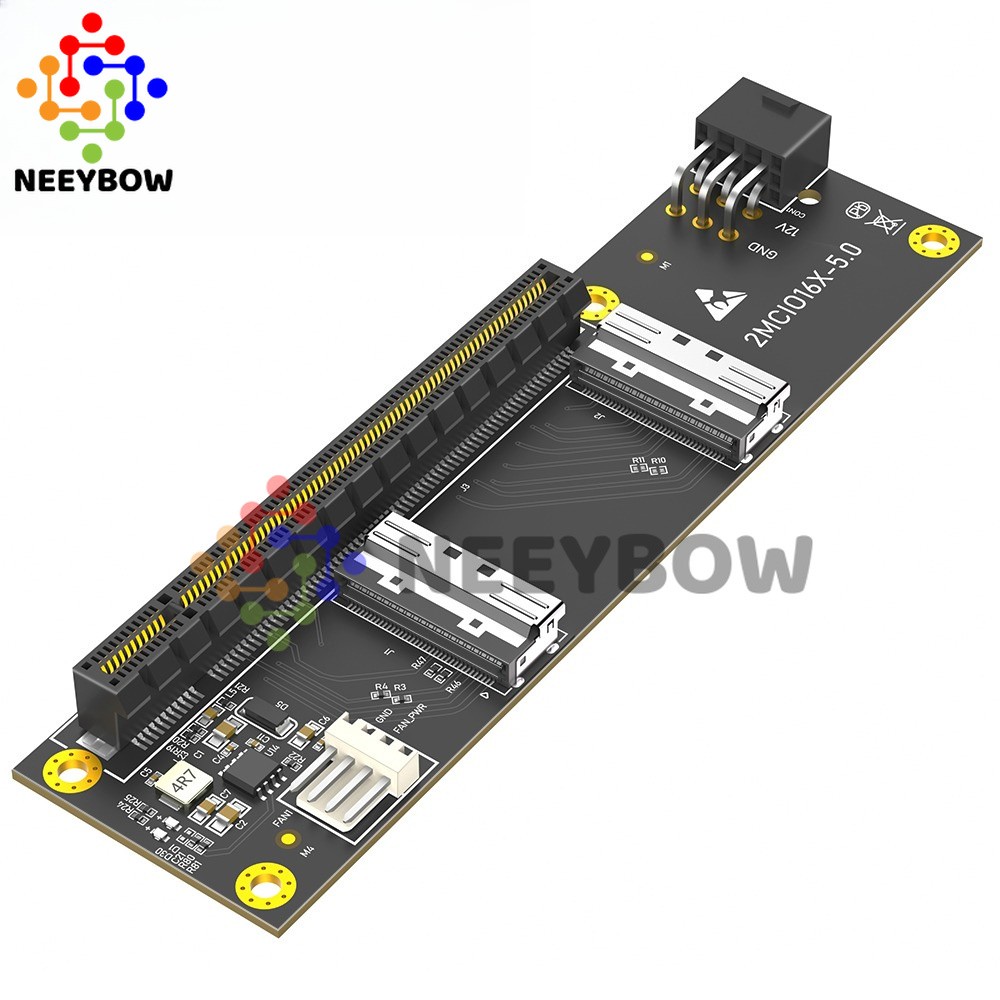 PCI- Express PCIe 5.0 x16 to Dual MCIO SFF-1016 Adapter Card