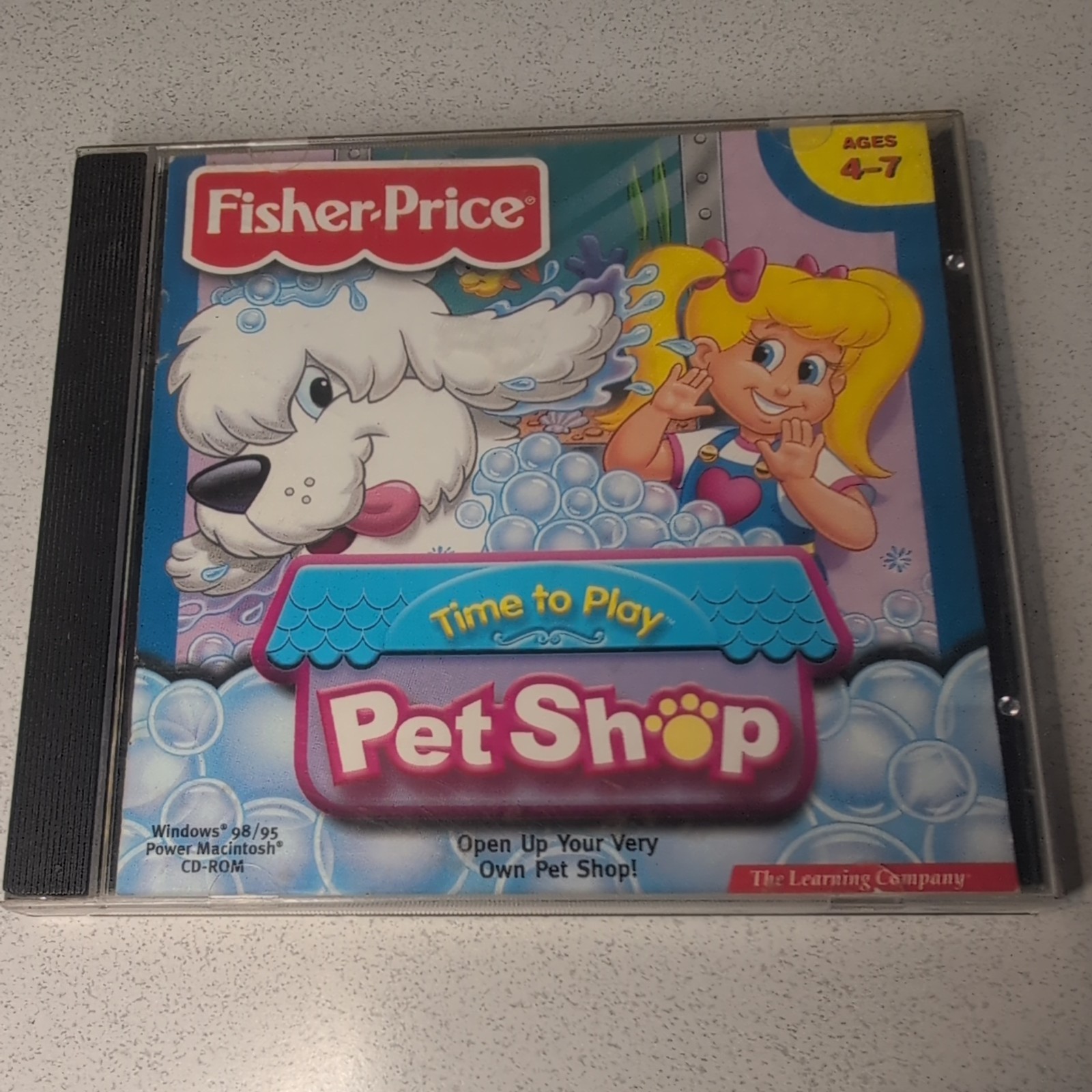 Fisher-Price Time to Play Pet Shop PC CD learn animal feed clearn care vet Game