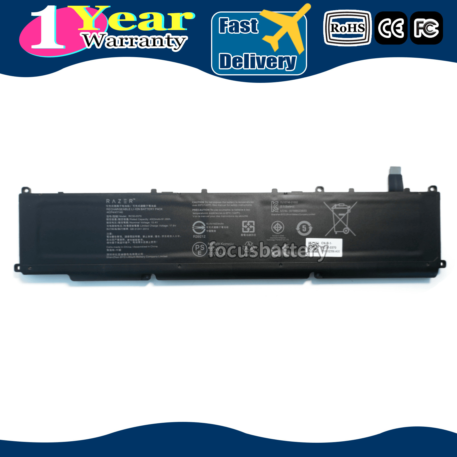 NEW GENUINE RC30-0370 BATTERY FOR RAZER BLADE 14 2021 2022 RZ09-0370 RZ09-0368