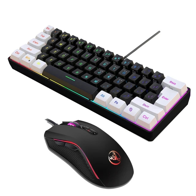 HXSJ USB Keyboard Mouse Kit / Wired RGB Backlight Computer Keyboard + Mouse