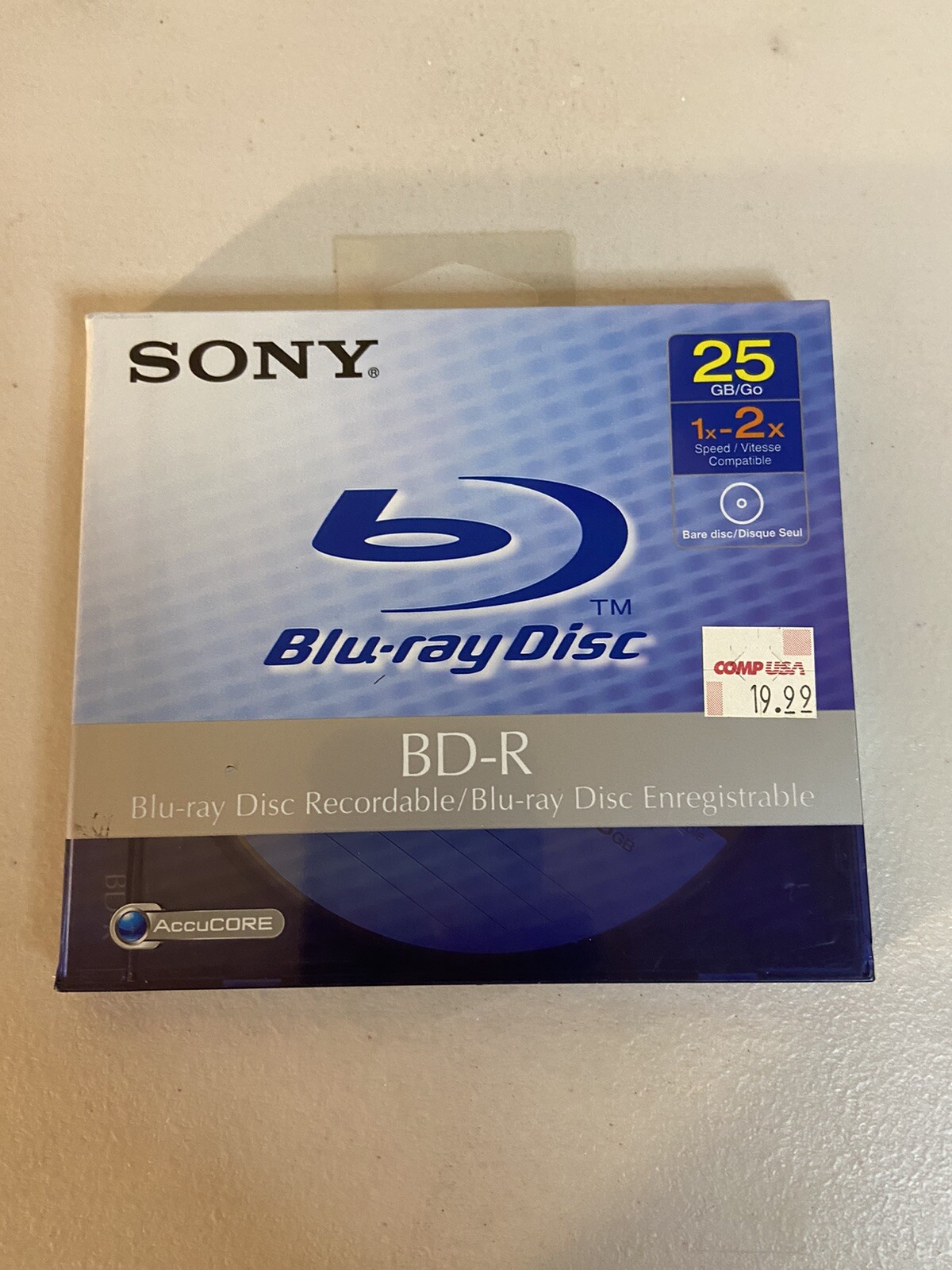 SONY Blu-Ray Disc BD-R 25GB 1-2X Recordable. NEW. SEALED AccuCore