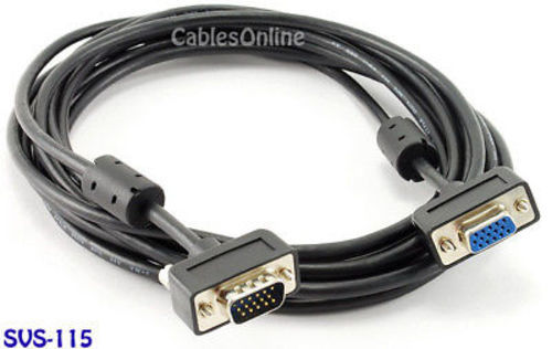 15 ft. Ultra-Slim SVGA HD15 M/F Monitor Extension Cable