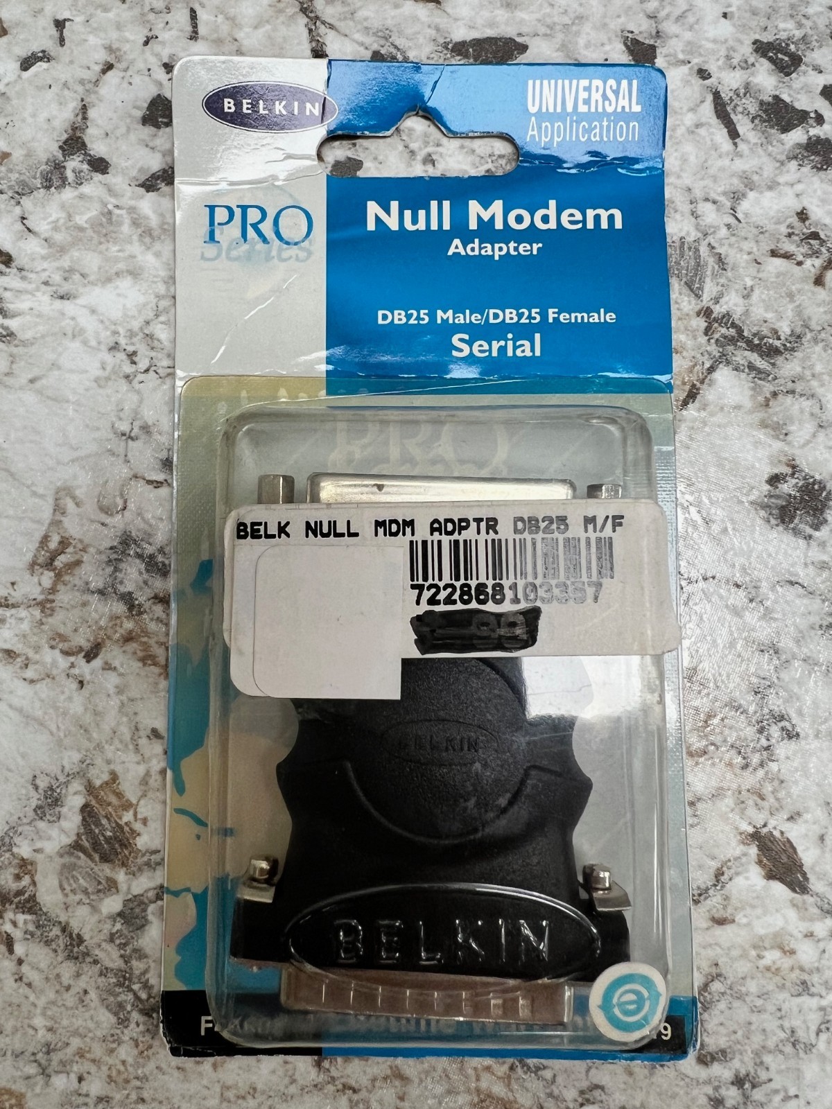 NIP Belkin Pro Series Null Modem Adapter Db25 Male Db25 Female Serial F4a602 A19