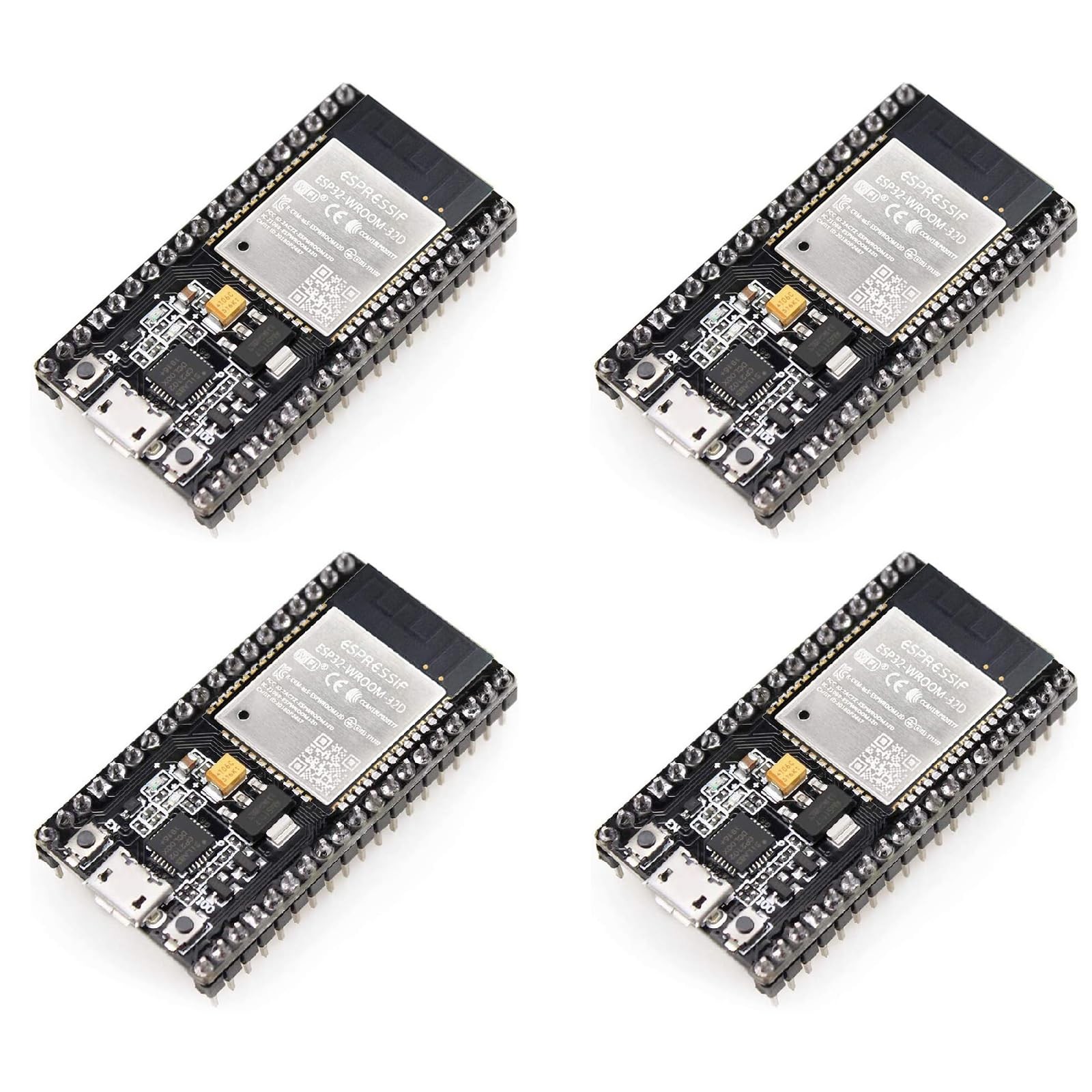 4 Packs ESP-WROOM-32 and ESP32 ESP-32S Development Boards2.4GHz Dual-Mode WiF...