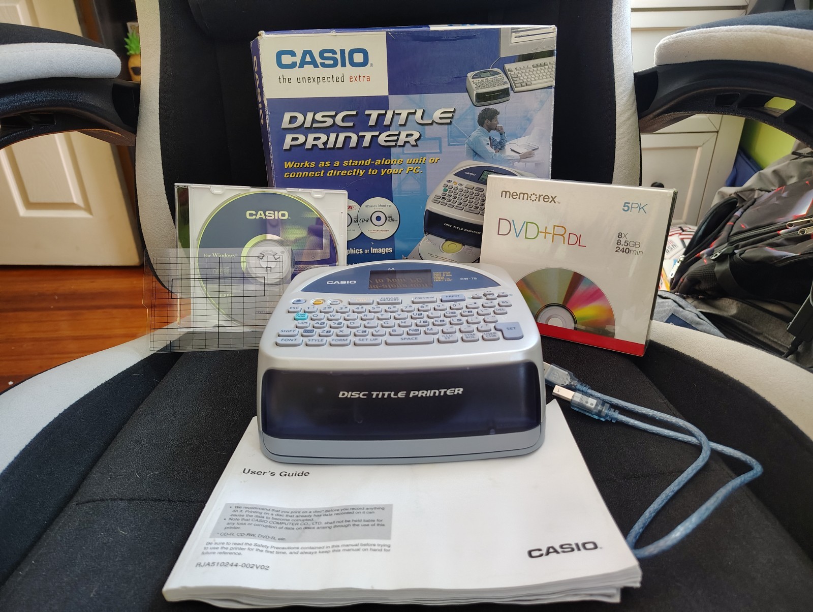 Casio CW-75 Disc Printer Bundle CIB Box Manual CD DVDs READ DESCRIPTION