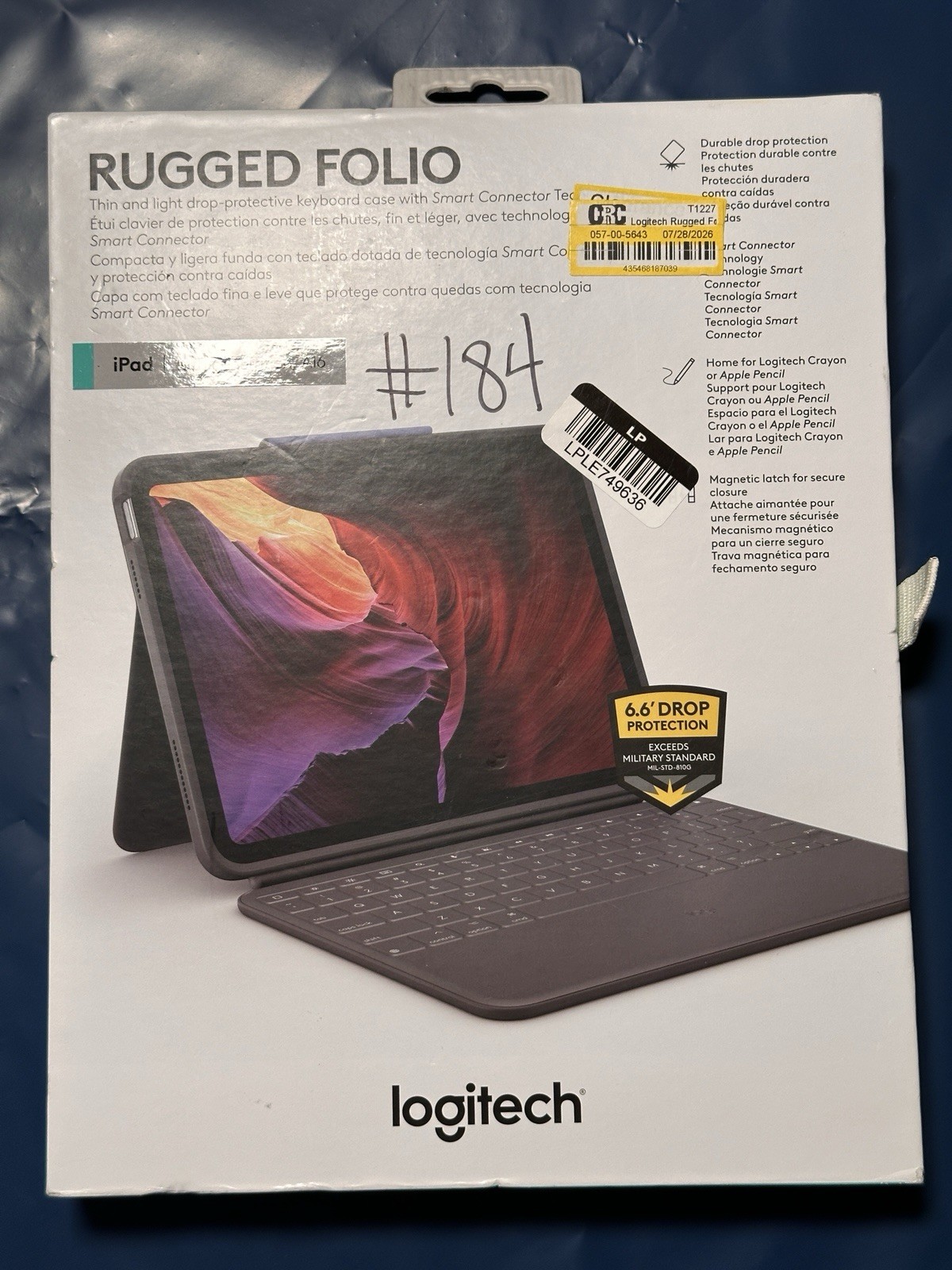 Logitech Rugged Folio iPad 10th Gen Keyboard Smart Connector - Graphite