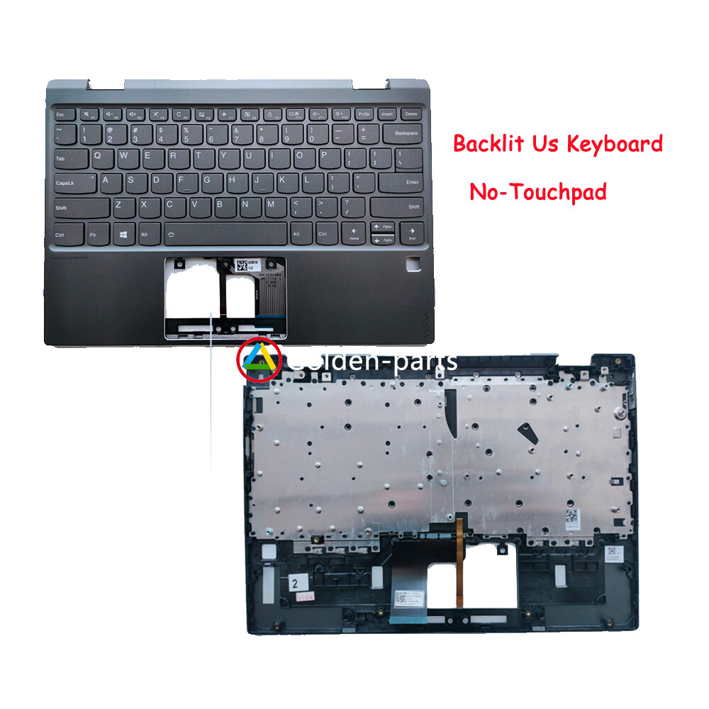 New Palmrest Backlit Keyboard For Lenovo Ideapad Yoga 720-12IKB Iron Grey