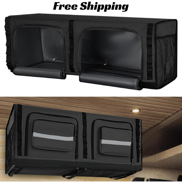 SKYJDM 36 RV Overhead Soft-Sided Storage Cabinet, RV Organizer Storage Cabine...