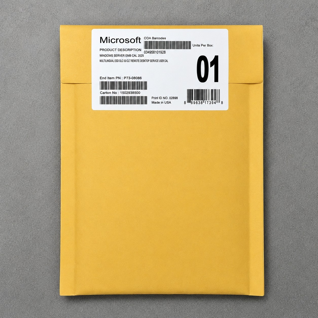 10X WINDOWS SERVER 2025 RDS 50 USER CAL BRAND NEW & SEALED PACK 