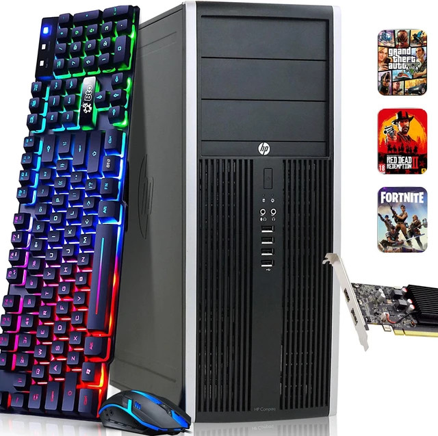 HP Compaq Pro/Elite Tower Gaming Desktop i5-3470 16GB RAM 512GB SSD & Nvidia