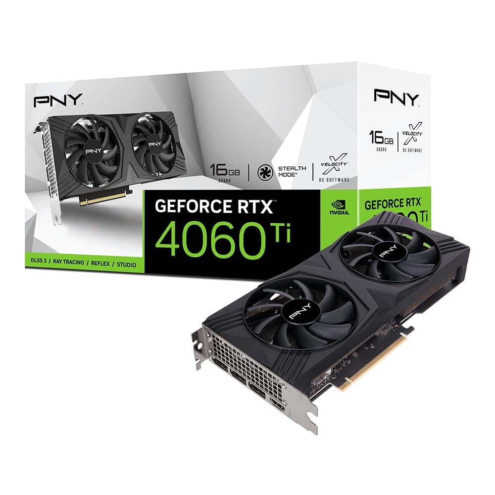PNY GeForce RTX 4060 Ti 16GB Verto Dual Fan DLSS 3 PCIe 4.0 GDDR6  Graphics Card
