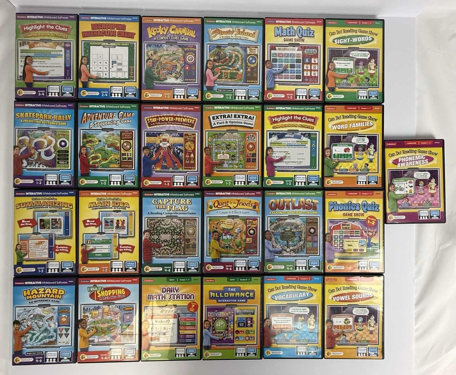 Lakeshore & iLakeshore PC/MAC Interactive Learning Game Lot 25 Games Grades K-6