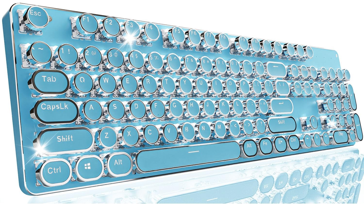 EWEADN TK950 Typewriter Keyboard Wireless Mechanical Keyboard, 104 Keys Aesth...