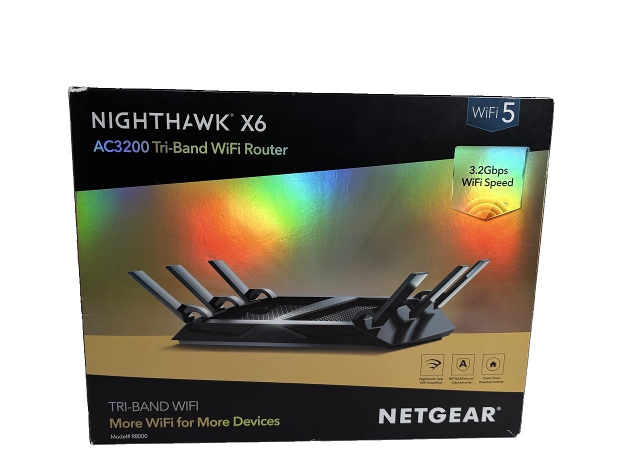 NETGEAR Nighthawk X6 R8000 AC3200 Tri-Band WiFi Router - BRAND NEW IN BOX