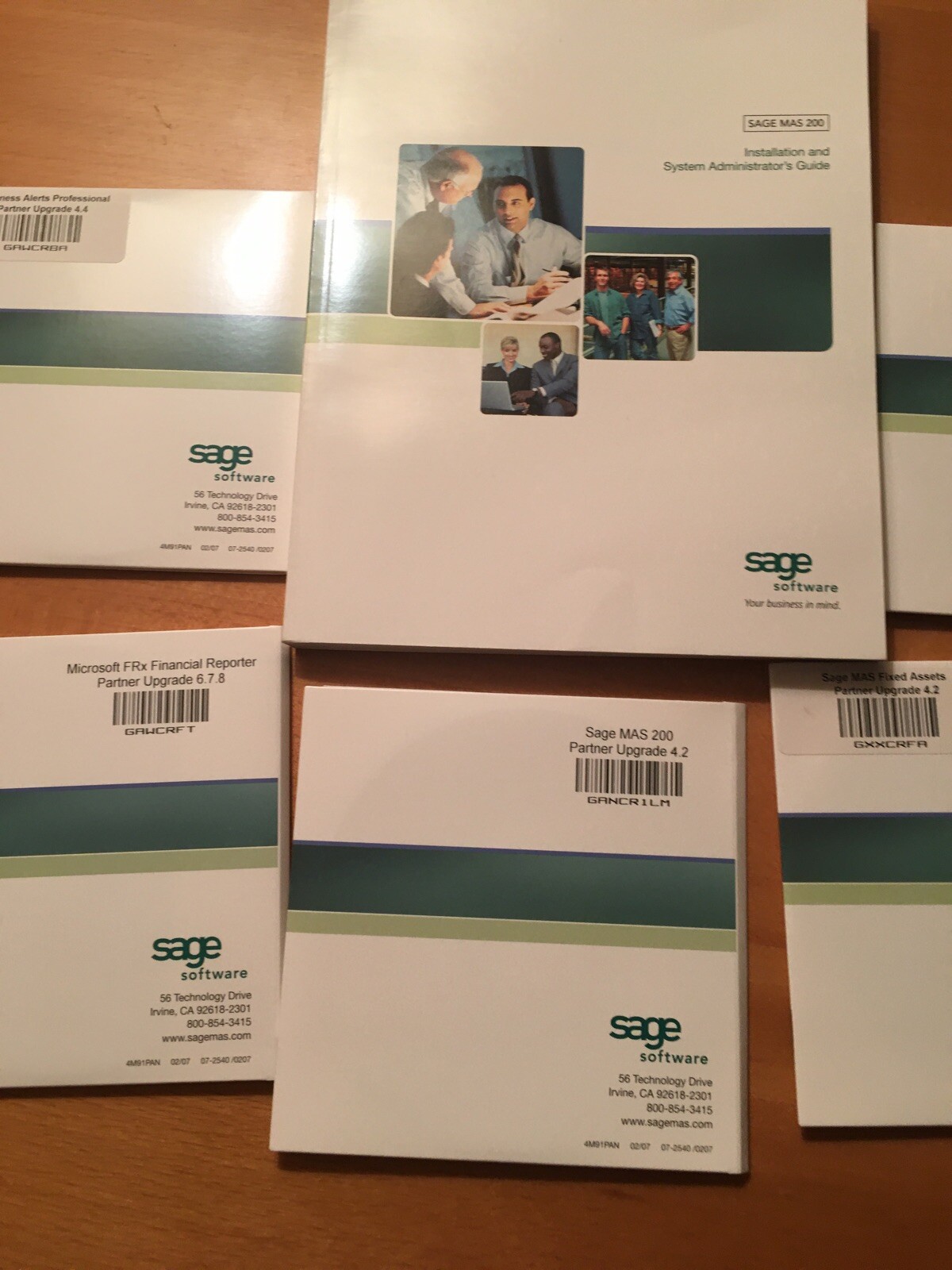 ERP: NEVER USED  SAGE MAS200 FRx. FA, Alerts,  Partner Upgrades CDS & Manual.