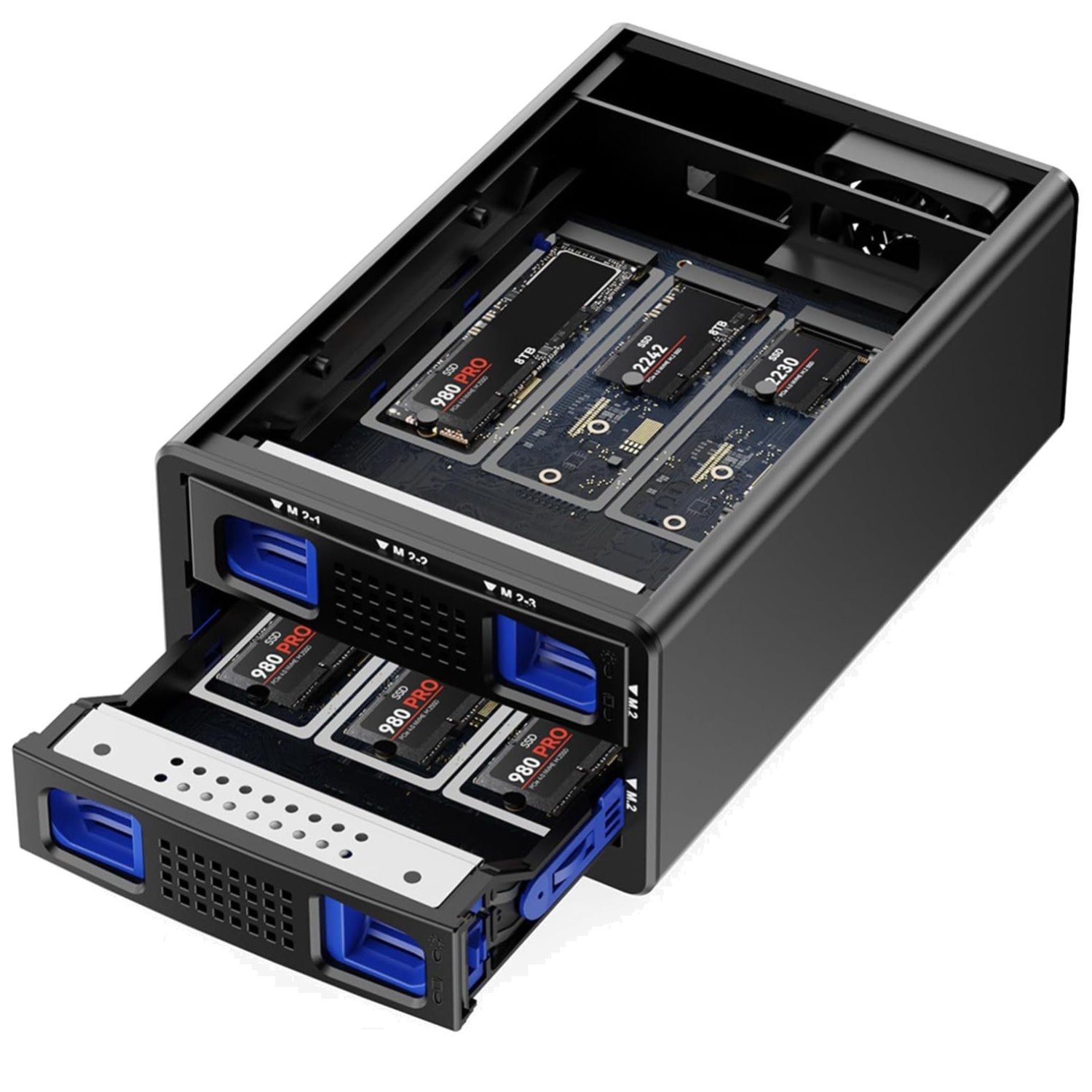 Tool-Free Installation NVMe SSD Enclosure - 6 Drive Slots