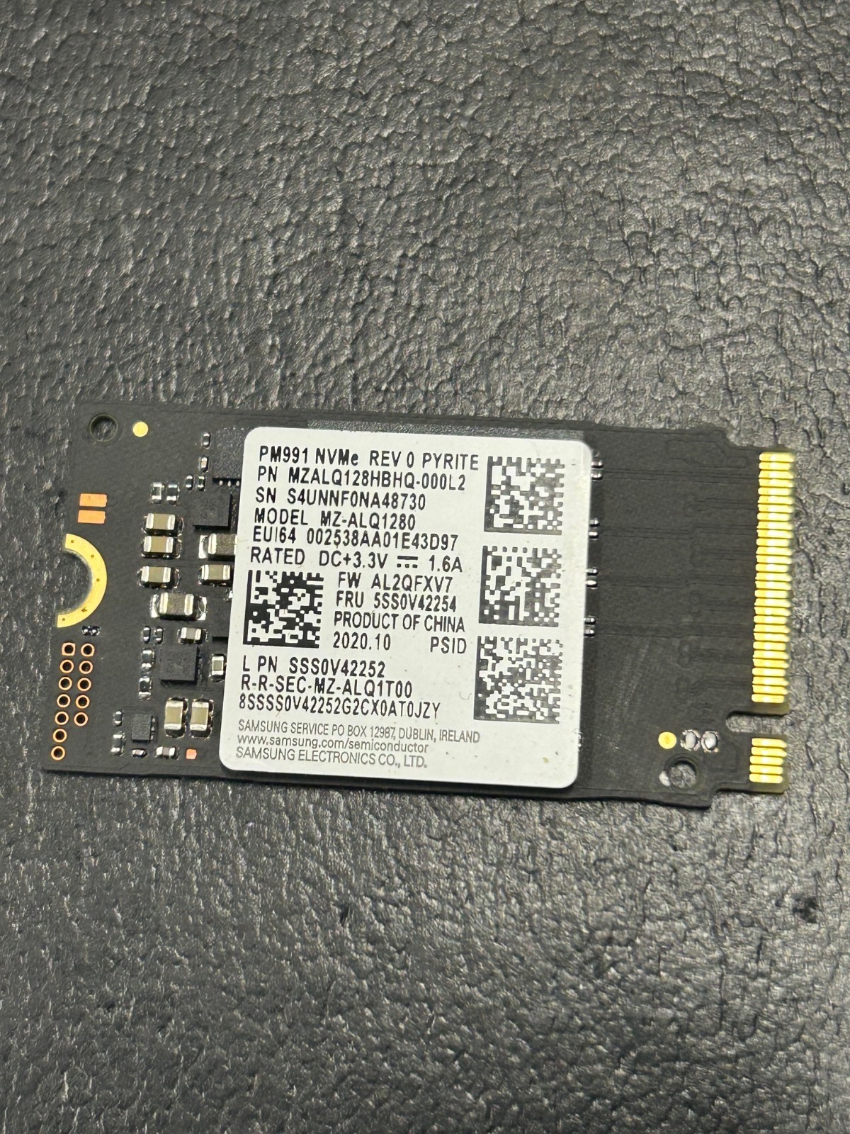 SAMSUNG 128GB M.2 NVMe SSD MZALQ128HBHQ-000L2, Grade A, SKU 22966