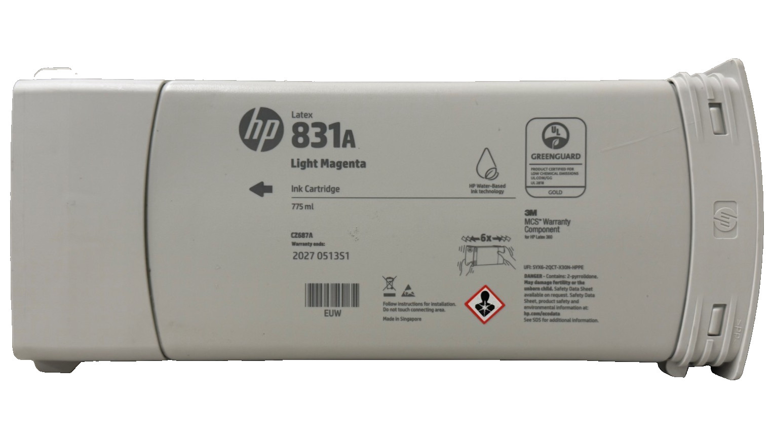 New Genuine HP 831A Light Magenta Latex Ink Cartridge 775ml CZ687A