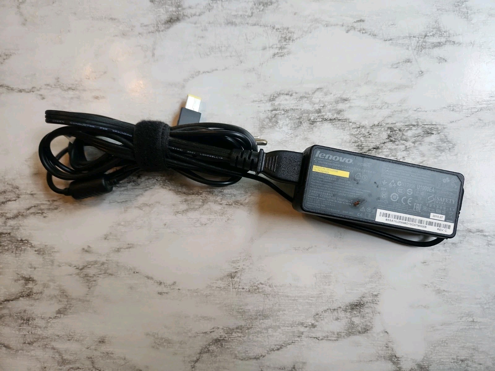 TEN (10) Lenovo Square Yellow Slim Tip OEM 65W 20V 3.25A AC Charger Adapter