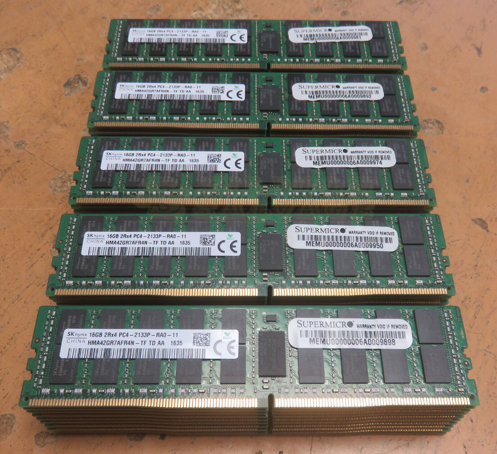 Hynix 50 x 16GB DDR4 2Rx4 PC4-2133P-R Server Memory RDIMM HMA42GR7AFR4N-TF
