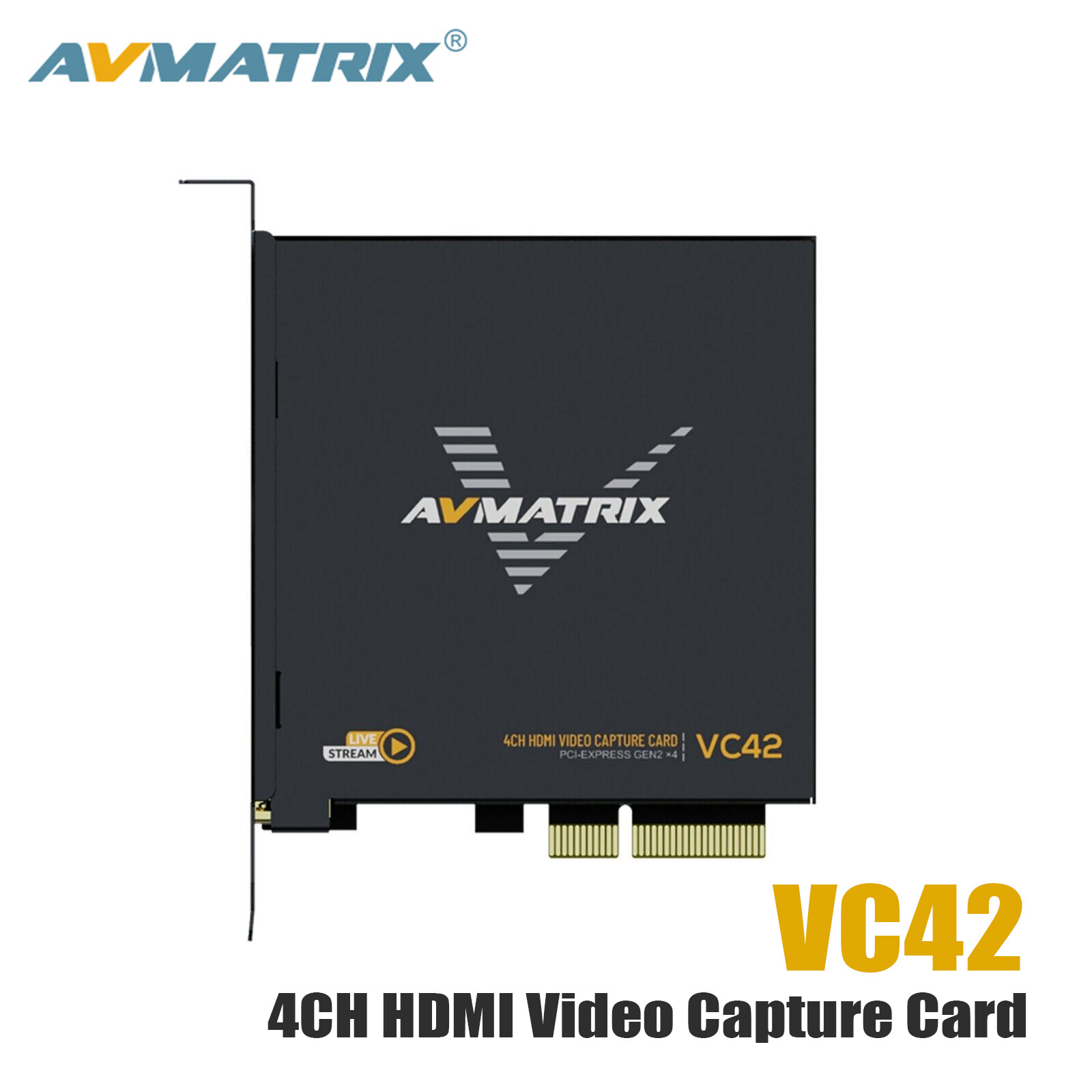 AVMATRIX VC42 4 Channel HDMI PCIE Video Capture Card 1080p60 FHD Video Recording