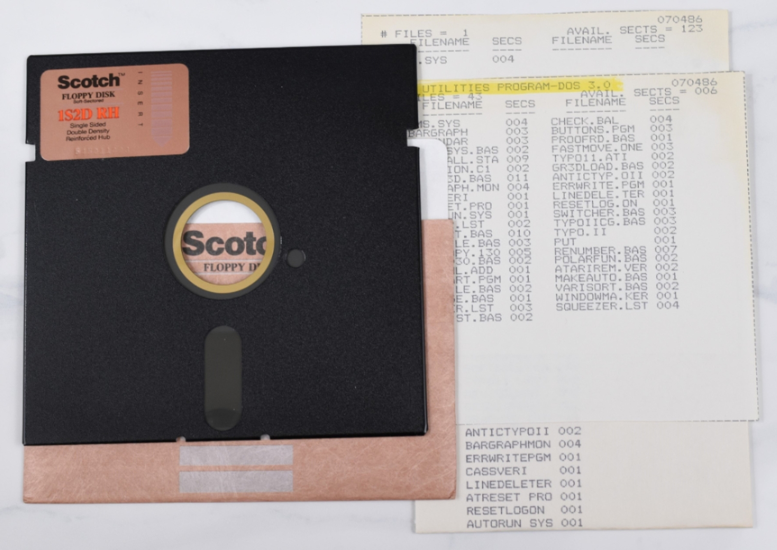 Vtg Scotch Computer Floppy Disk-Collectible, Untested, As-Is (Atari, Utilities)