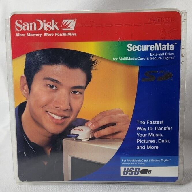 SanDisk SecureMate External Drive For Multi Media Card & Secure Digital New