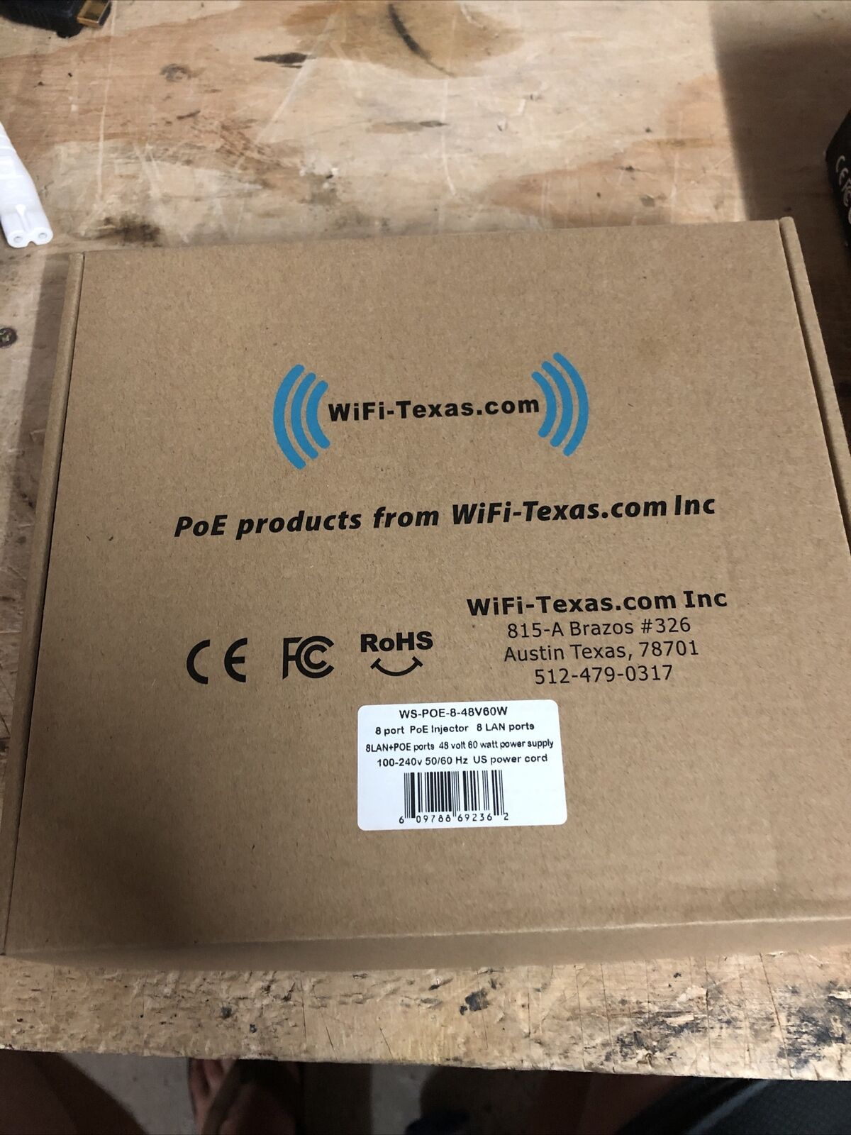 Wifi-Texas WS-POE-8-48V60W POE INJECTOR FOR VOIP & IP CAMERAS New In Box (003)