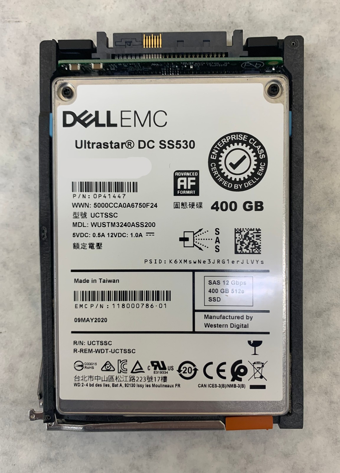 Dell EMC Ultrastar DC SS5300 P41447 2.5" 400GB SAS 12Gbps SSD (WUSTM3240ASS200)