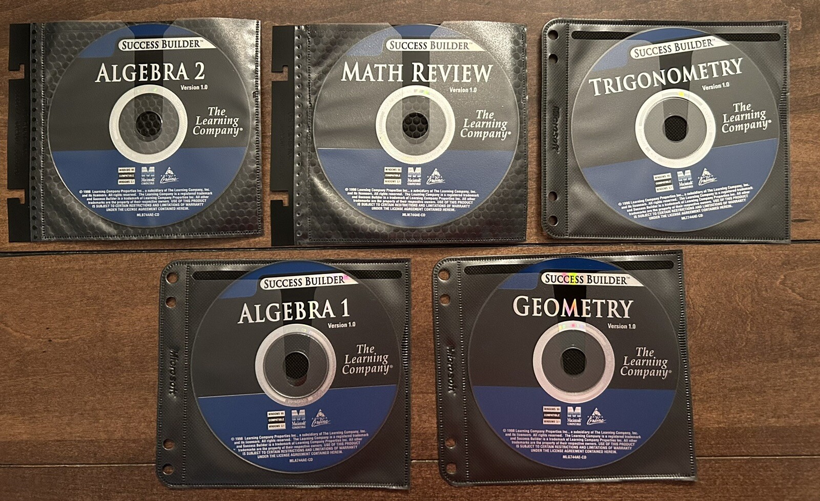 Vintage Success Builder Math Review Algebra PC CD-ROM Lot Of 5 Learning Company