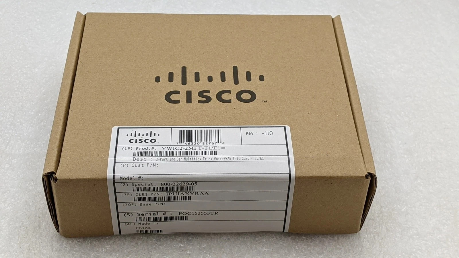 SEALED Cisco VWIC2-2MFT-T1/E1 2-port T1/E1 RJ-48 multiflex trunk VWIC FREE S/H