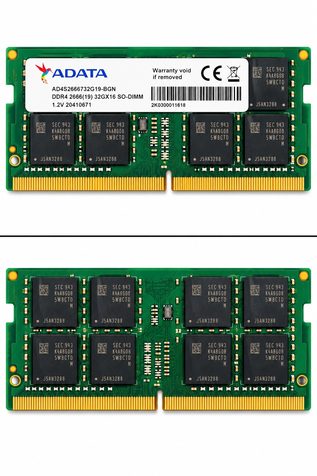 Used - AData 32GB 2RX8 PC4-3200AA DDR4 SODIMM MEMORY RAM