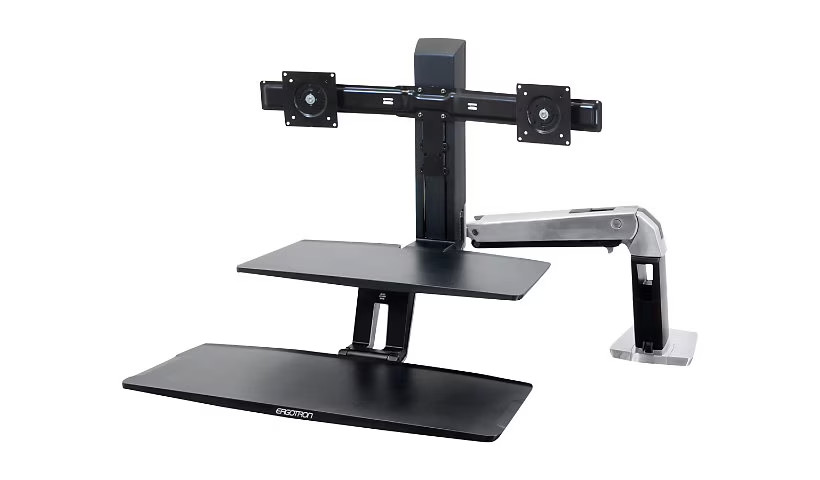 Ergotron WorkFit-A with Suspended Keyboard, Dual Monitors- Brand New