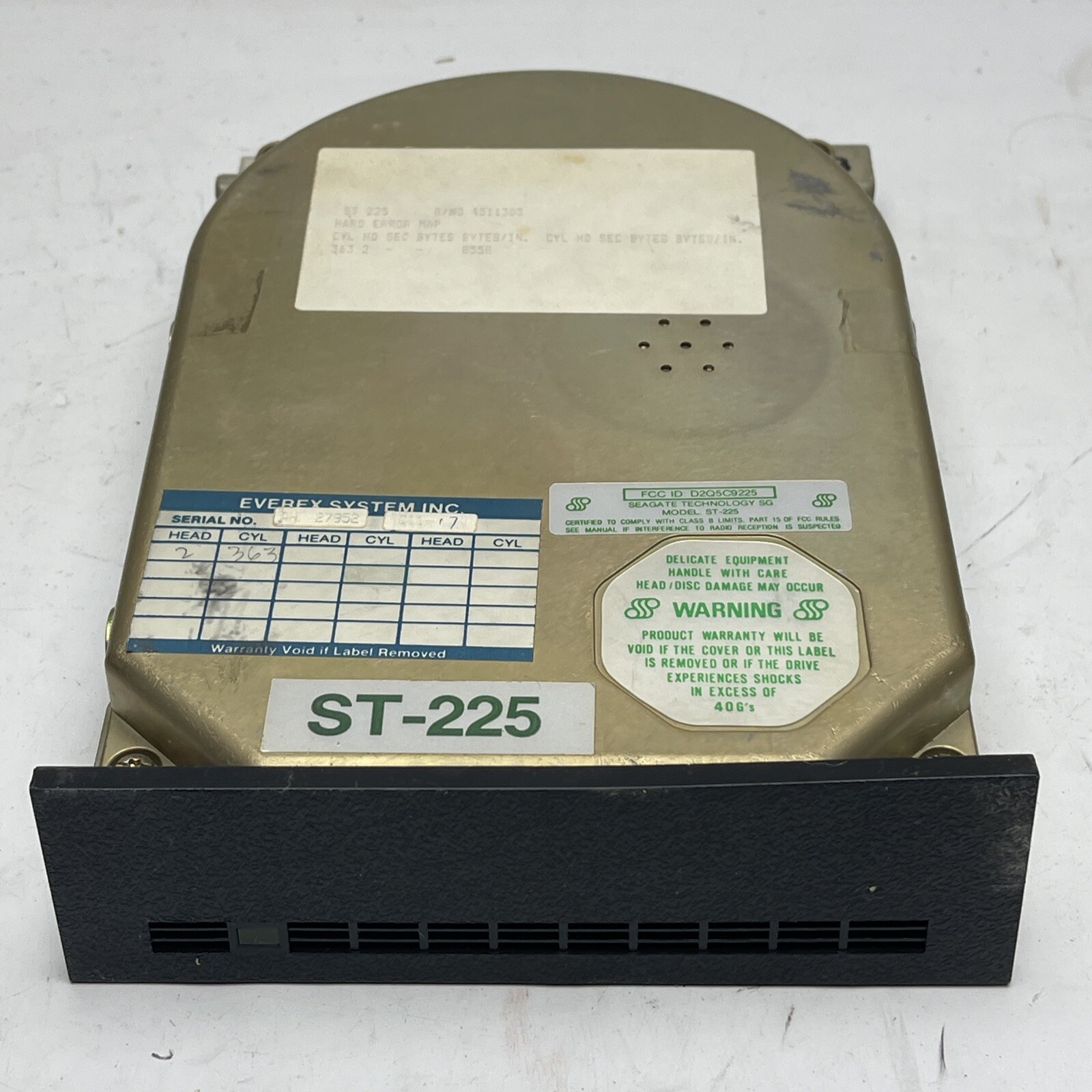 Vintage Seagate ST-225 MFM Hard Disk Drive 1980s Read