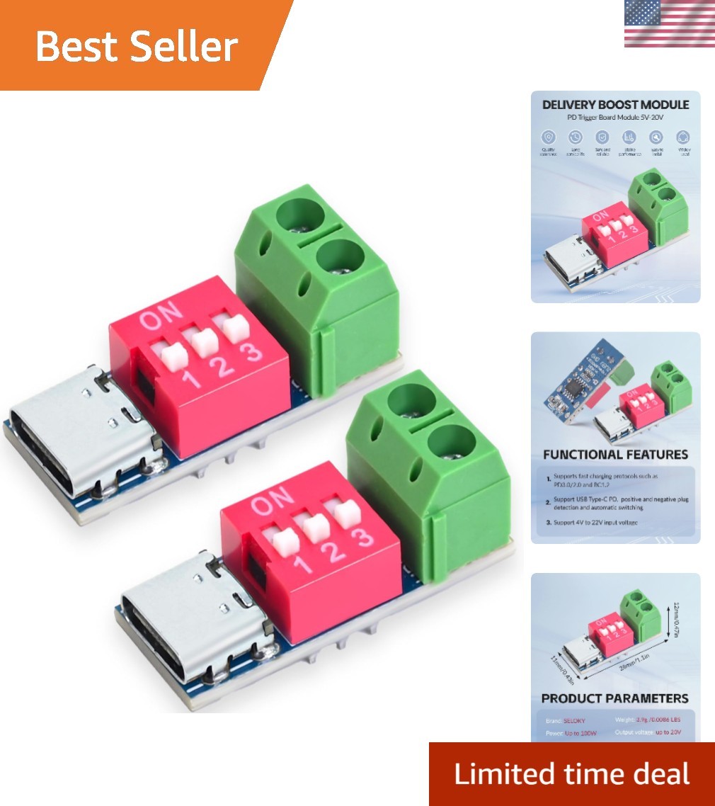 6PCS USB-C PD/QC Fast Charge Trigger Module & Decoy Board - Dual-Port Voltage...