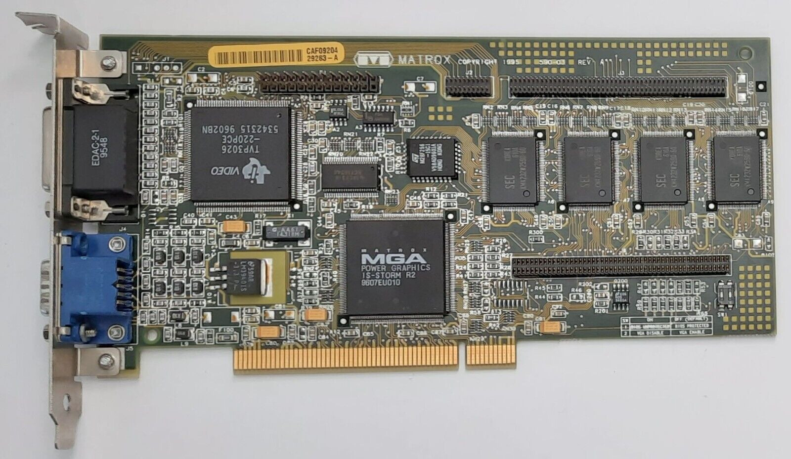 Matrox Millennium PCI Graphics Card (IS-STORM R2, MIL/4I, 4MB, Retro, 1996)